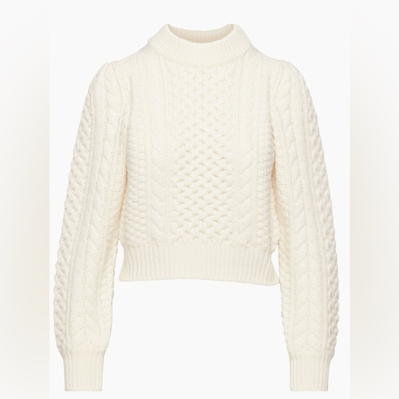 Wilfred Sweaters - Aritzia Wilfred Olivetta Sweater Light Birch Cream Cable Knit Sz M